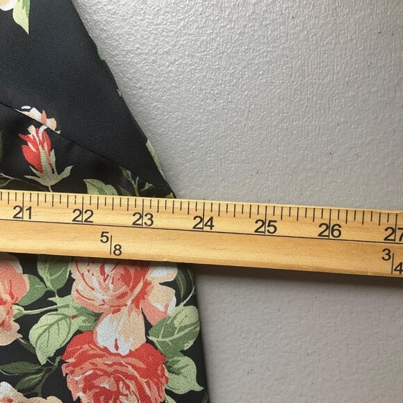 Petite Sophisticate 8P Y2K Black Floral Maxi Dress Sleeveless Fit & Flare Fairy - Picture 9 of 12